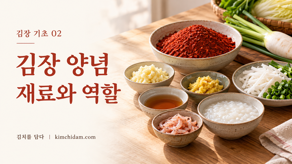 절임배추 20kg 김장 양념 비율,재료와 역활