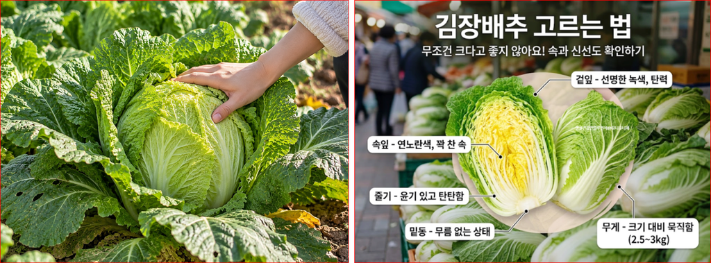김장배추 고르는 법 - 좋은 배추 구별하는 방법과 신선한 배추 선택 기준